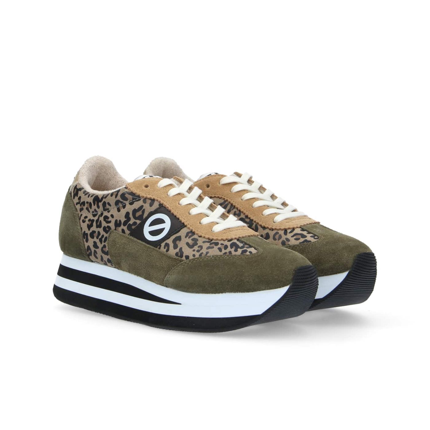 FLEX M JOGGER W  -  SUEDE/LEO ROCK  - VERDE OLIVA/LEOPARDATO